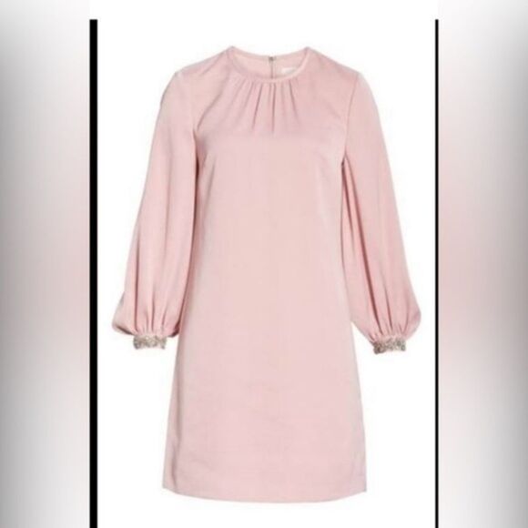 Ted Baker London Dresses & Skirts - TED BAKER JOELE EMBELLISHED CUFF
SHIFT DUSTY ROSE DRESS 2 / us 6